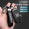JRBX4 Leather Car Remote Key Case Cover Protector Key 2/3/4 Buttons Shell Fob Keychain For Honda Civic Accord HR-V CR-V CRV 2022 2023