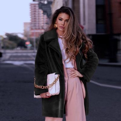 Длинная шуба из искусственного меха, женское повседневное пальто, новинка осени и зимы, плюшевое пальто