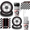 Racing Theme Party Supplies Birthday Decoration Tableware Wheel Arrangement Props Banner Tablecloth Swing Tissue