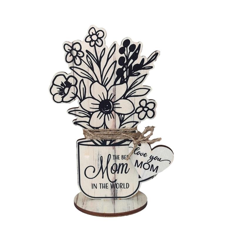 Уникальный настольный деревянный цветок, подставка для стола ко Дню матери, подарок в знак признательности, изысканный подарок, красиво упакованные деревянные настольные украшения