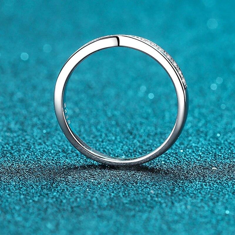 Кольцо с бриллиантом из 100% настоящего муассанита круглой огранки 0,13 CT, подходящее свадебное кольцо с бриллиантами S925, серебряные украшения для женщин
