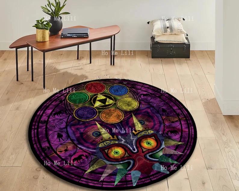 Retro Style Game Room Carpet Gaming Decor Zelda Majora’S Mask Rug Gift For Gamer