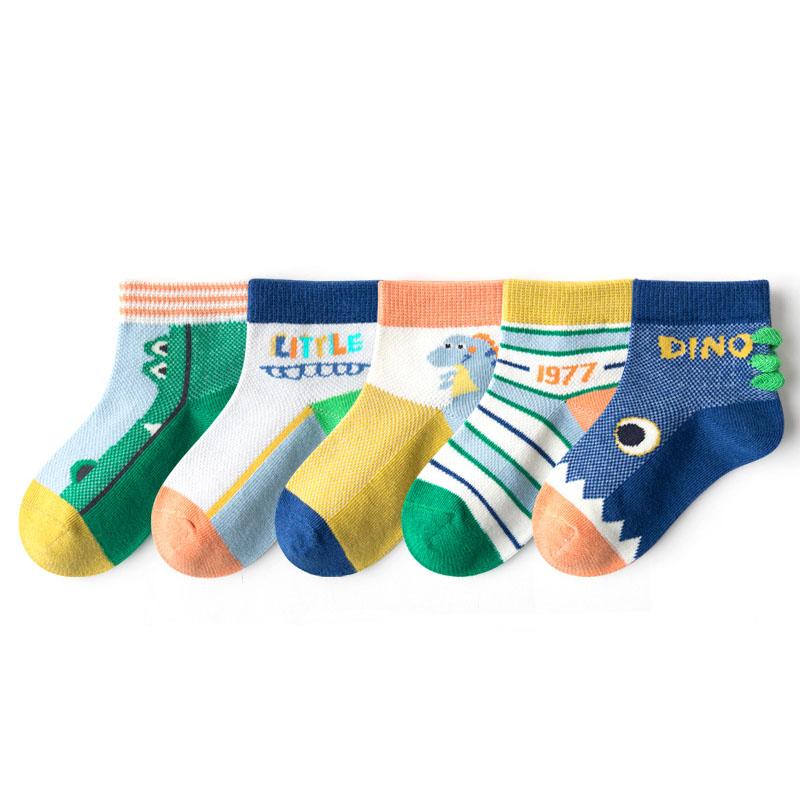 5 пар/лот Летние детские хлопковые носки Мультяшные Модные Сетчатые Для Весны Новые 1-12 лет Студенческие Подростковые Для Малышей Девочек Мальчиков Детские Носки