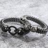 Готический браслет с черепом, мужской браслет в стиле панк-рок, мужские байкерские браслеты, позолоченные ювелирные аксессуары из нержавеющей стали