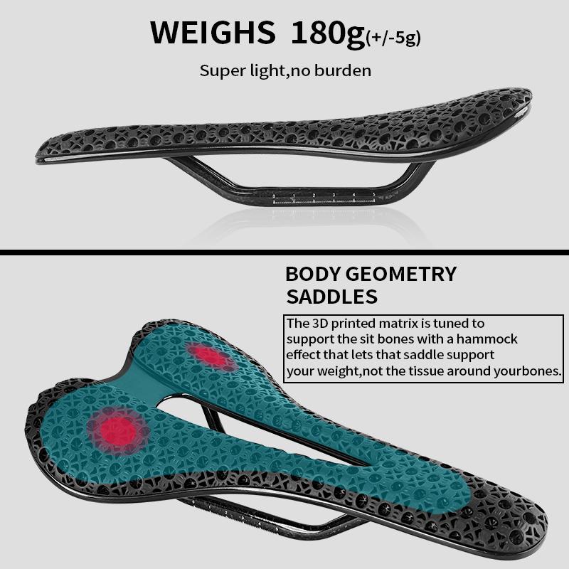 BXT Новая Сверхлегкая Подушка Сиденья, Напечатанная на 3D-принтере, Подушка Сиденья из Углеродного Волокна, Седло из Углеродного Волокна, Седло для Дорожного/MTB Велосипеда