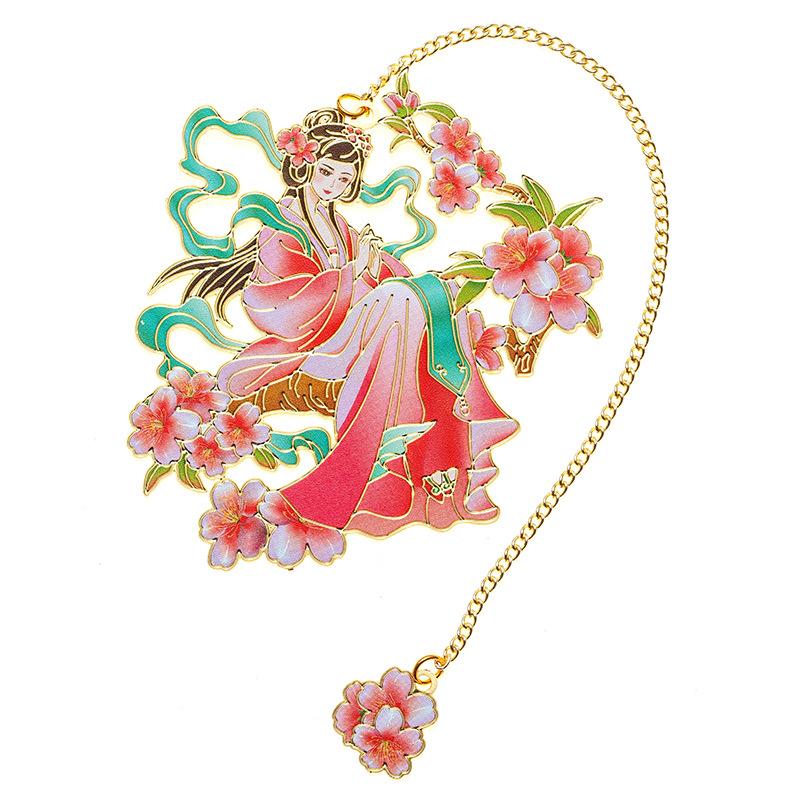 Китайские мифологические сказочные закладки, красивые полые латунные закладки, закладки с цветочной феей, канцелярские принадлежности для девочек