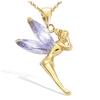 [R4152] - Gold Plated Pendant 'Tinker Bell' Lavender Gold - 20x27 Mm