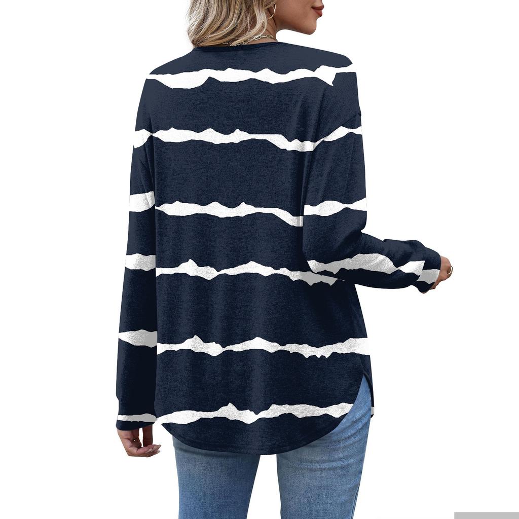 Women's Retro Printed Fashionable Long-sleeved Top