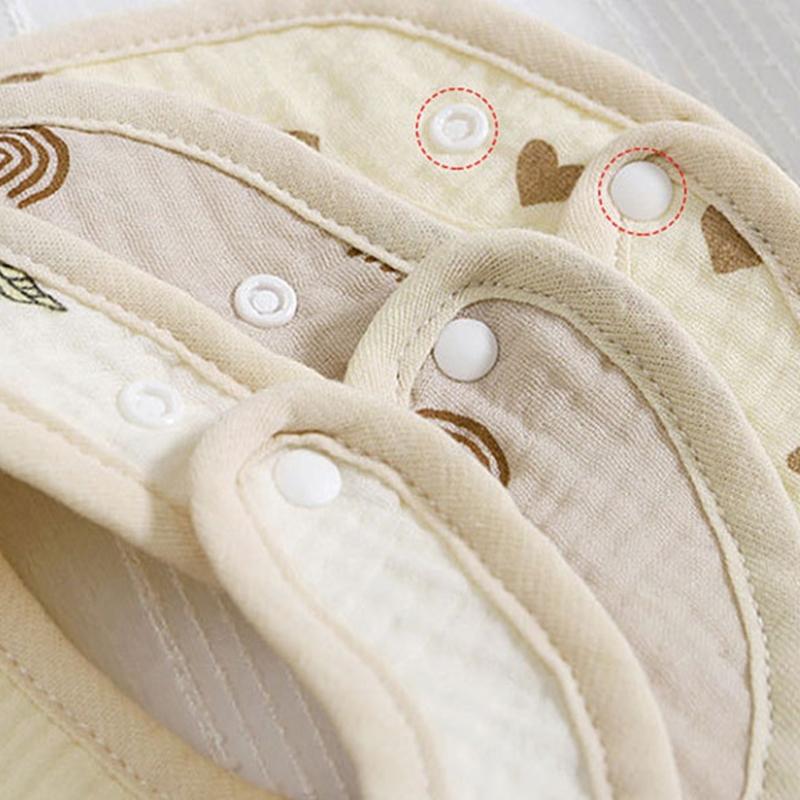 Soft & Absorbent Cotton Baby Drool Bibs 4 Layers Newborn Bibs Rabbit Lemon Pattern Baby Burp Cloth Suitable for Newborns