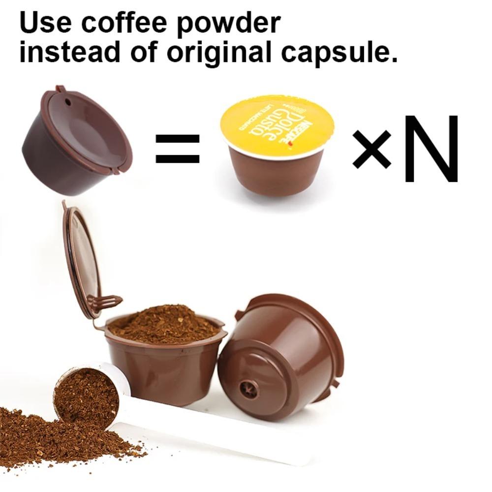 10 ШТ. Многоразовые Капсулы для Кофемашины Nescafe DOLCE GUSTO, Многоразовый Фильтр с Ложкой и Щеткой, Кофейные Капсулы, Высокое Качество