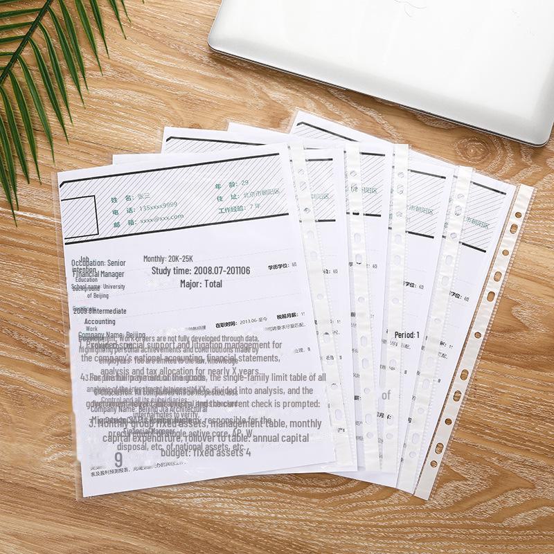 Прозрачная папка-протектор для документов формата А4 с 11 отверстиями, быстросъемная