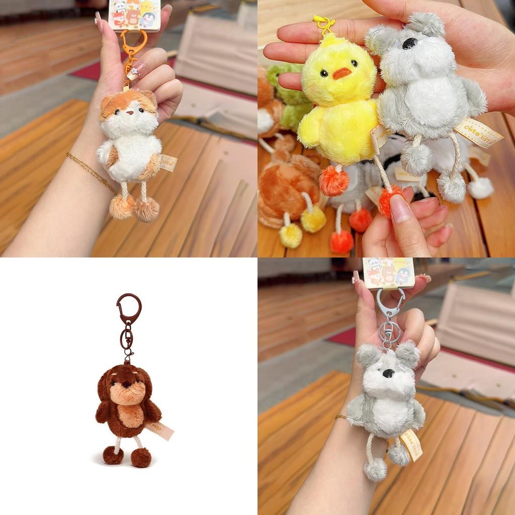 Rabbit Penguin Duck Bear Plush Keyring With Pull Out Feet For Kids And Teens