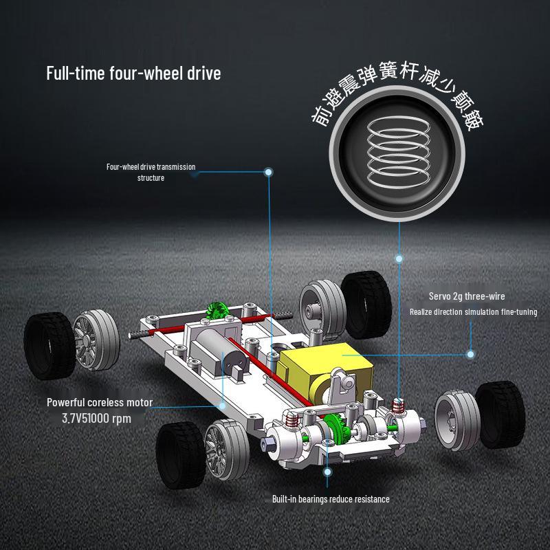 1:Дрифтовая радиоуправляемая машина масштаба 43 - Полный привод, Мини-игрушка для детей для игры в помещении