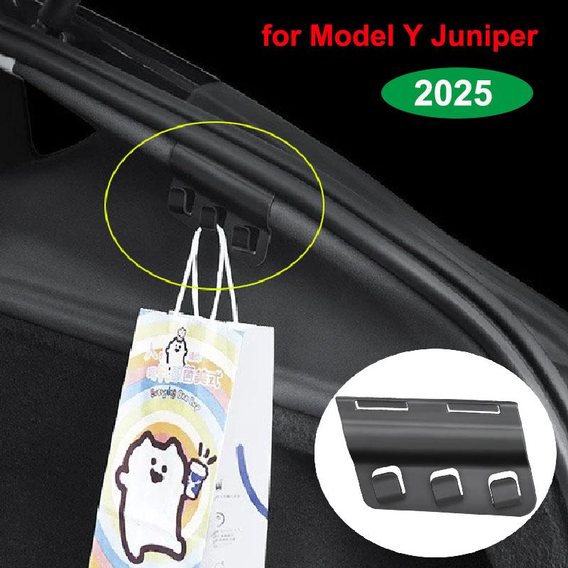 for Tesla New Model Y Juniper 2025 Launch Rear Trunk Hook Storage Multiple Holder Button Cargo Grocery Bag Umbrella Hanger Clips