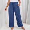 Женские однотонные широкие штаны для йоги больших размеров, свободные повседневные спортивные штаны с карманами и завязками