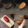 Leather Car Key Case With Double Zipper For Daily Use In Vintage Retro Style