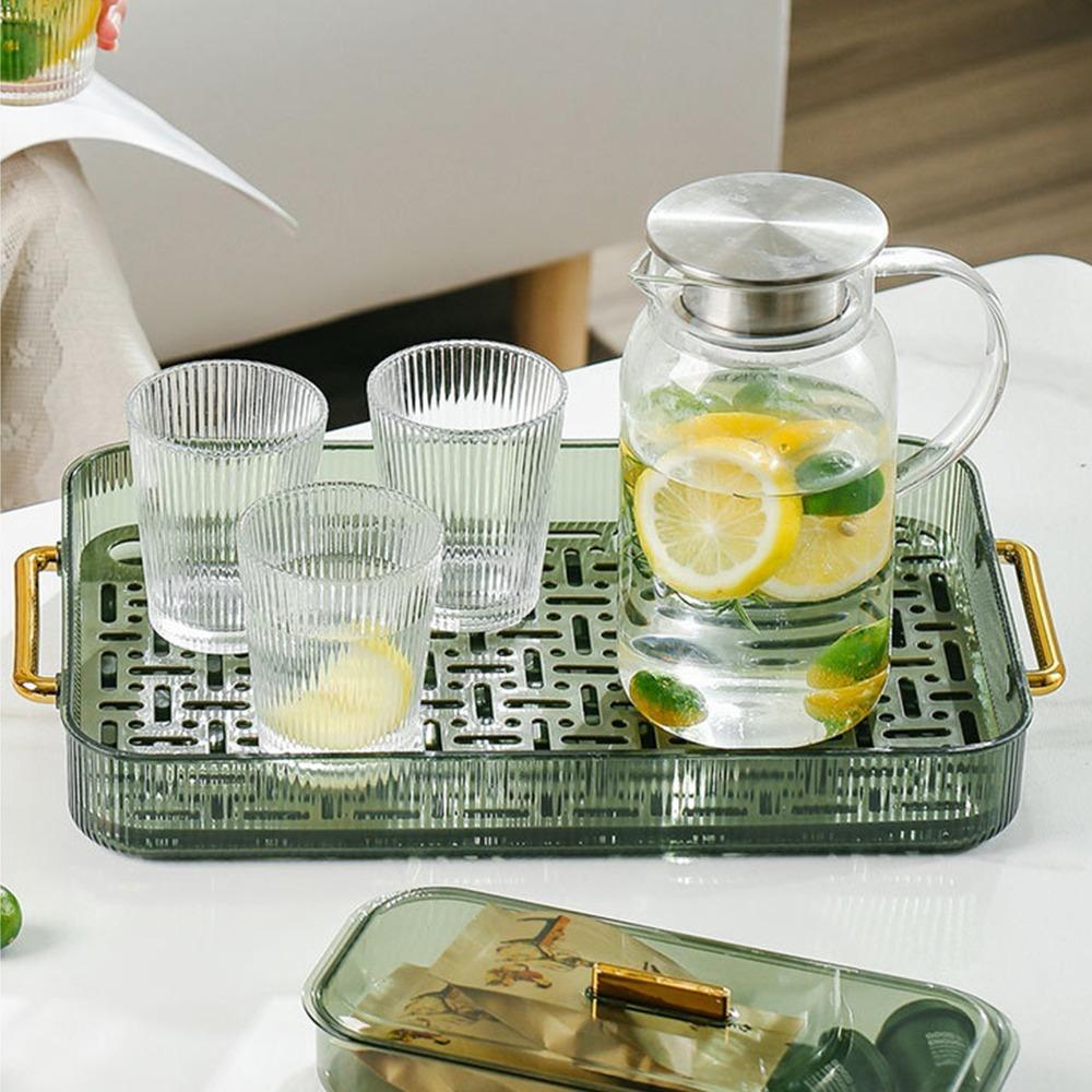 Dark Green Color Water Drainage Tea Tray Kitchen Counter Drain Board Dish Drying
