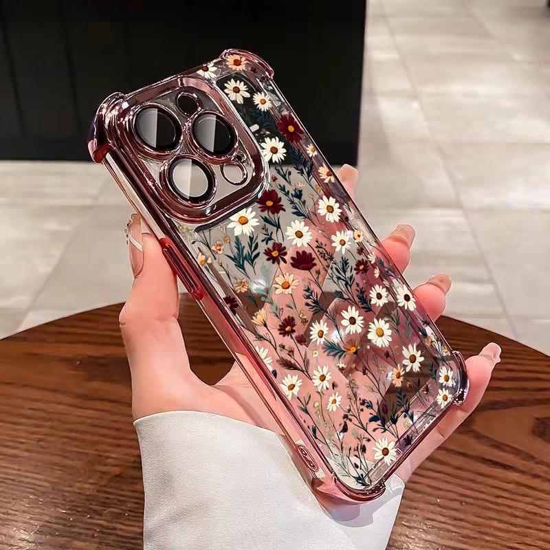Чехол для телефона Xiaomi Note 15 14 13 Pro Plus 5G 12 11 11S 4G Redmi 15C 15 14C 12C 10C Покрытие Милый Прозрачный Ромашка Ударопрочный Чехол
