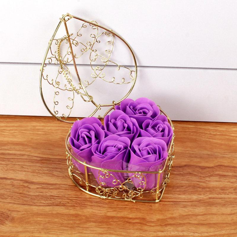 1PC Soap Flower Simulated Flower Valentine's Day Gift Rose Heart Box