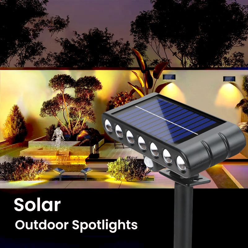 1/2/4PCs Solar outdoor Adjustable spotlights 120° lawn light 7 LED ground lamp for garden swimming pool trees courtyards Pathway