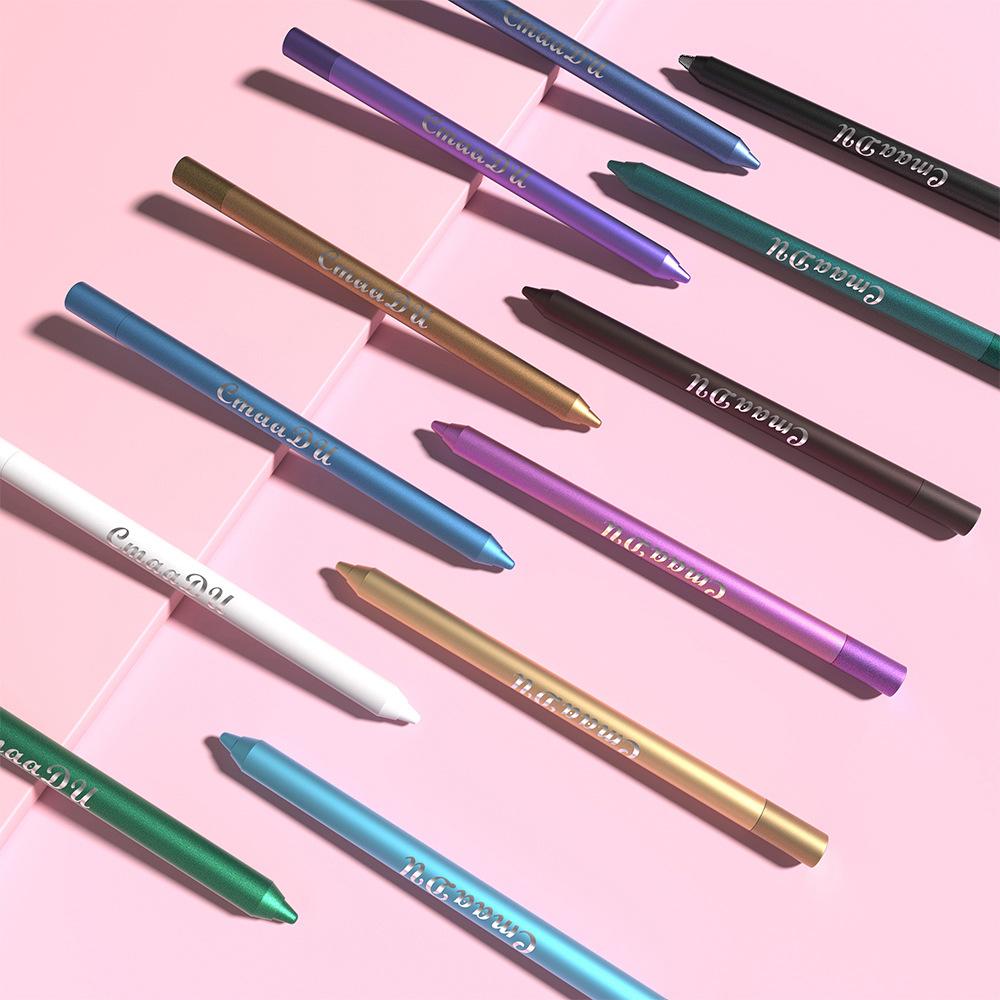 CmaaDu 12 цветов, подводка для глаз с тенями для век шелкопряда, от которой нелегко упасть в обморок в течение длительного времени