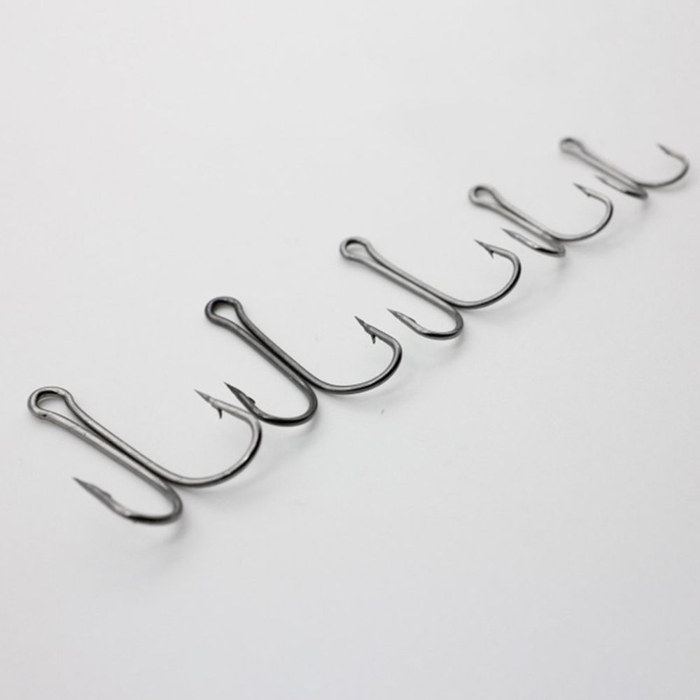 Perforated Size 1 2 4 6 8 Durable Head Jig Bass Fishook Fly Tying  Fish Bait Double Fishing Hook