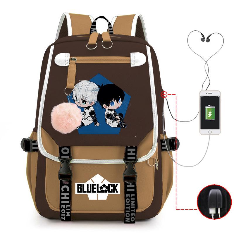 Blue Prison Anime School Bag College Wind Large Capacity Middle School Student Usb Backpack