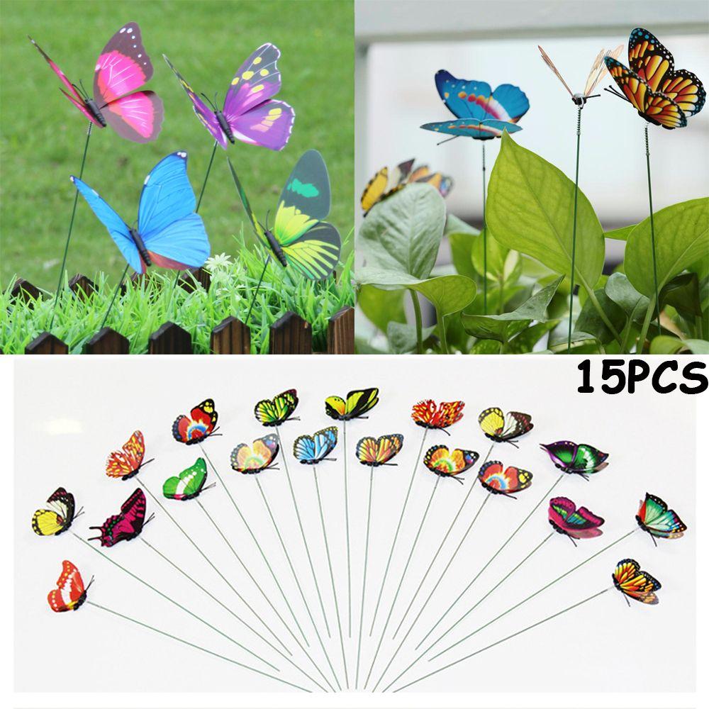 Lawn Decor Garden Decoration Fake Butterflies Artificial Butterfly with Rods Simulation Color