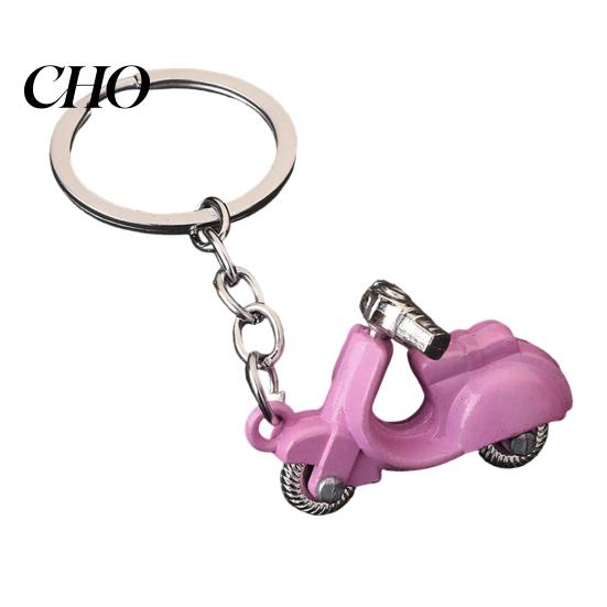 Commuter Keychain Pendant Motorcycle Charm Zinc Alloy Key Chain with Buckle Retro Electric Donkey Scooter Design Holder