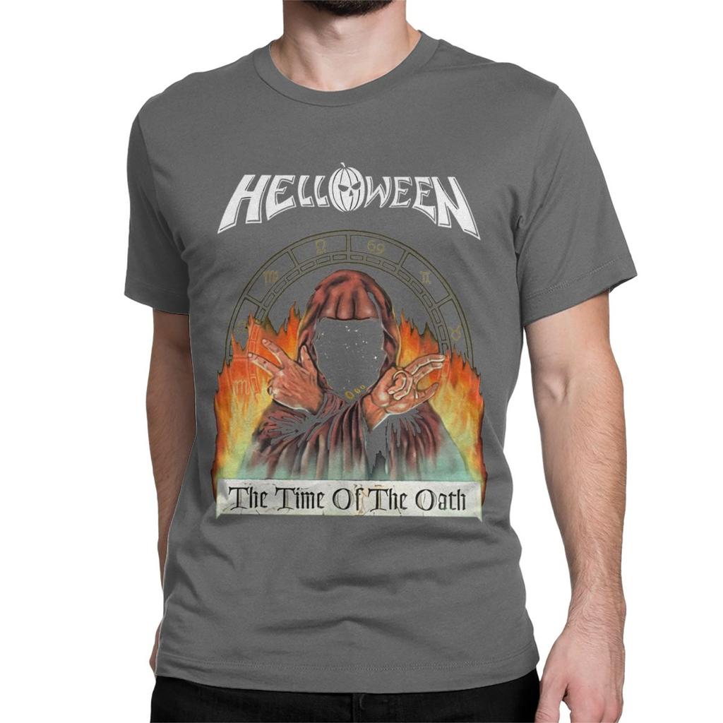 Женские футболки Helloween Metal для унисекс, забавные футболки «Время клятвы», футболка с короткими рукавами из чистого хлопка, Новое поступление, топы унисекс