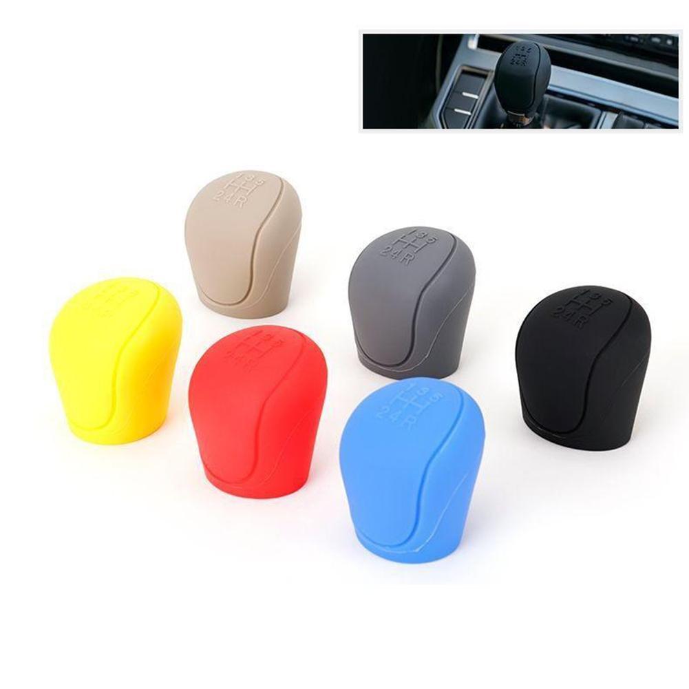 Car Silicone Gear Shift Knob Cover Gear Shift Non-Slip Grip Handle Protective Covers Manual 5 6-speed Car Interior Accessories