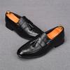 Fashion Designer New Pointed Black Brown Dress Leather Shoes For Men Designer Tassel Loafers Homecoming Wedding Zapatillas Hombre