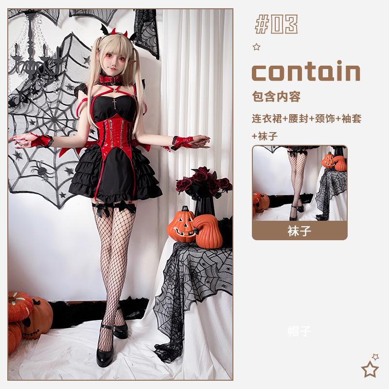Halloween Costume Adult Diablo Goth Maid Costume Sexy Imp Anime Cosplay Bat Costume