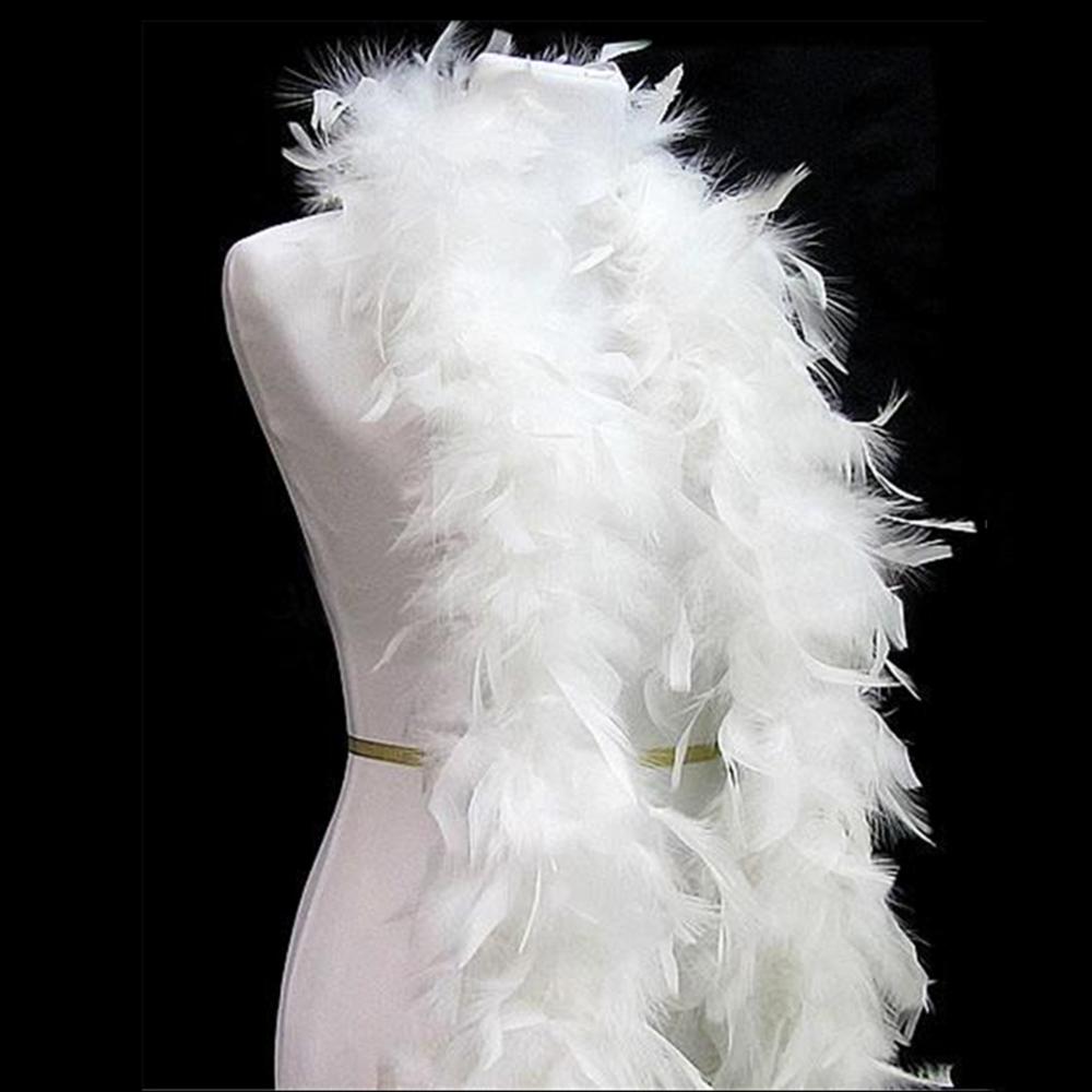 Chandelle Fluffy Shawl Scarf Ribbon Garland White Feather Boa Dress Up Costume Christmas Decoration