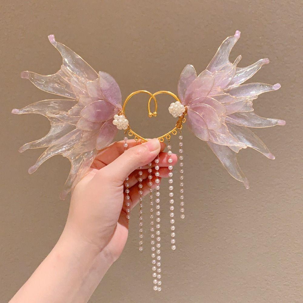 A Pair Hanfu Hair Accessories Mermaid Princess Tassel Earrings  for Cosplay Costumes