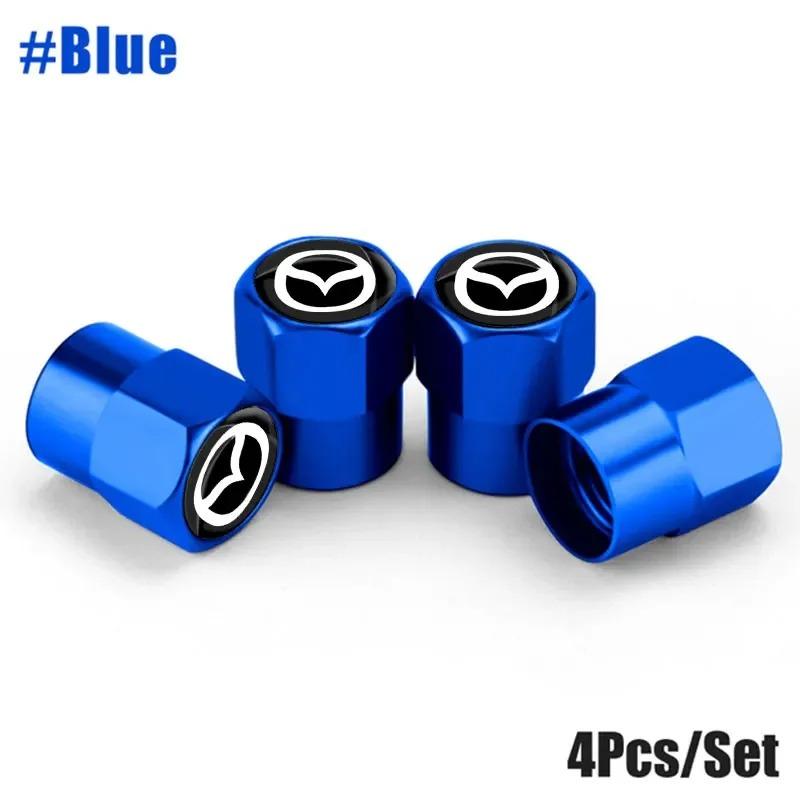 4Pcs Car Wheel Valve Caps Aluminum Dustproof Anti-air Leak For Mazda 3 6 2 CX-5 CX-30 CX-50 CX-90 CX-80 MX-5 Atenza Axela GH3