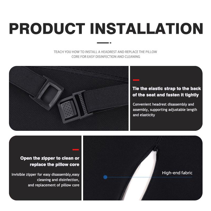 UNYDV1 For Volkswagen VW Car Head Pillow Neck Support Auto Seat Covers Waist Cushion mk6 CC B5 B6 B7 Golf 4 5 6 7 Scirocco Sagitar