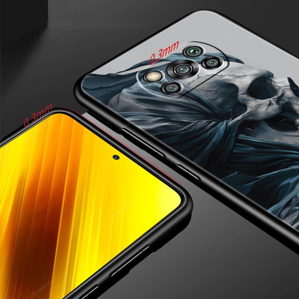 Skeleton Skull Phone Case for Xiaomi Poco F7 F6 F5 F4 F3 X6 X5 X4 X3 NFC F7 Ultra M4 C51 C55 GT 5G Soft TPU Cover Fundas Capas