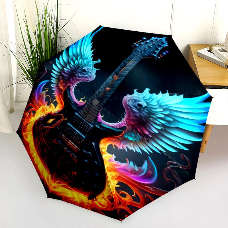 1PC electric guitar Umbrella Portable Folding Umbrella Iron Frame Hole Bone Structure Outdoor Home Umbrella A11