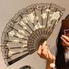 Кружевные декоративные веера Складной ручной веер Черный Белый Веера для танцев Свадебная вечеринка Сценическое представление Веер Подарки для гостей