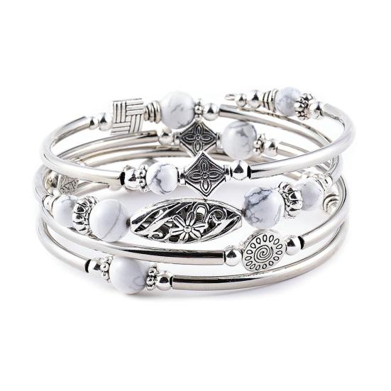 Красивый этнический гипоаллергенный женский браслет с бирюзовыми бусинами, модные украшения