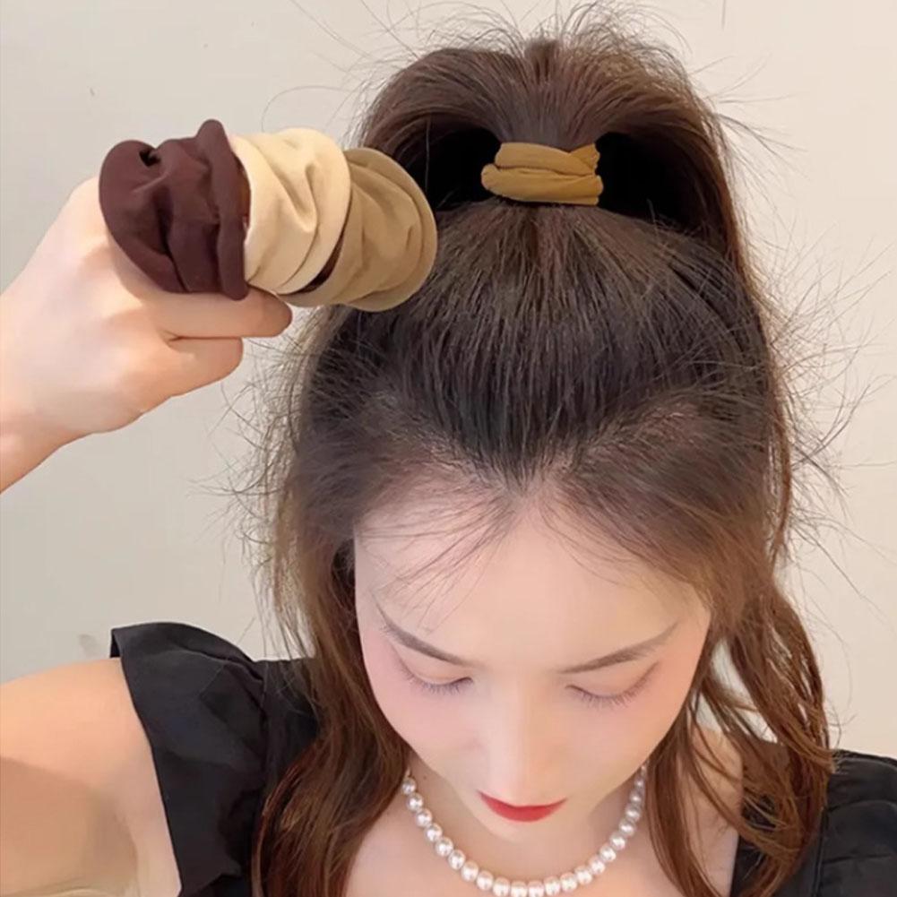 Высокая эластичность Бесшовный Очень широкий Маска Мышечная Повязка Завязка Веревка для волос Женская Высокий Хвост F0D2