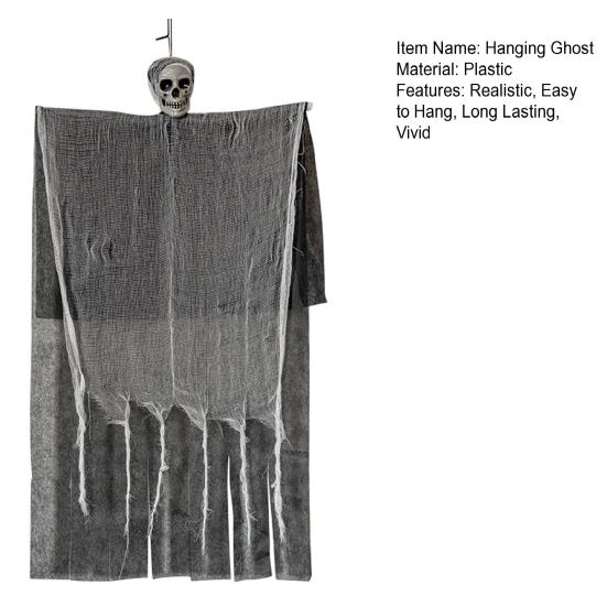 Halloween Hanging Ghost Realistic Easy Installation Scary Hanging Skeleton Grim Reaper Haunted House Decoration