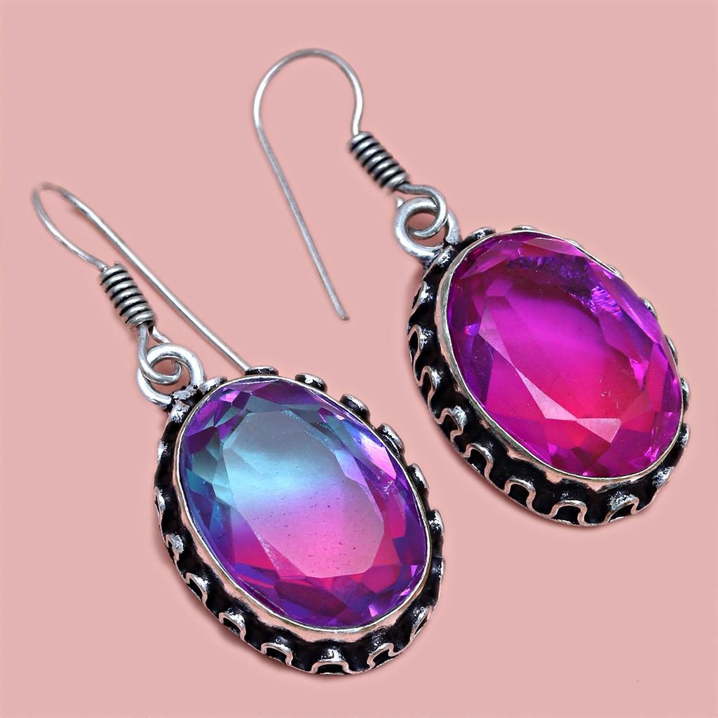 Tourmaline Set Gemstone Gift Wedding Party Bi-Color Pendant,Earring,Ring