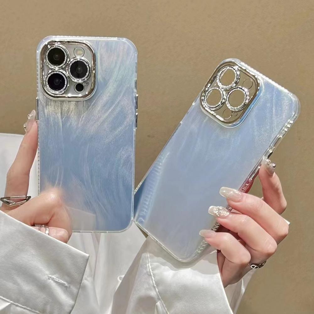 Laser Phone Case for iPhone 11 12 13 14 15 Pro Max 11 14 13 15 Laser Feather Glitter Shockproof Back Cover for iPhone 14 12 13 Pro