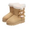 Large Size Snow Boots Women's Winter Medium Tube Velvet Thickened Thermal Cotton Shoes Cotton Boots Women
