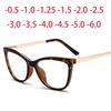 Diopter 0 -0.5 -0.75 -1.0 -1.5 -2.0 -3.0 To -8.0 Myopia Glasses Anti Blue Light Cat Eye Big Frame Prescription Eyewear