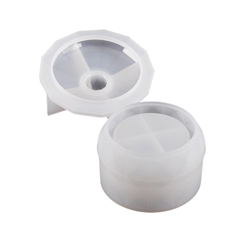 Форма для клея «сделай сам» из кристаллов, круглая коробка для хранения, зеркальная силиконовая форма с крышкой, контейнер, форма для коробки, инструменты для украшения дома, ремесла