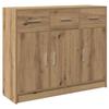 VidaXL Buffet chêne artisanal 91x28x75 cm bois d'ingénierie, meuble de rangement, meuble de rangement de cuisine, meuble de 855895