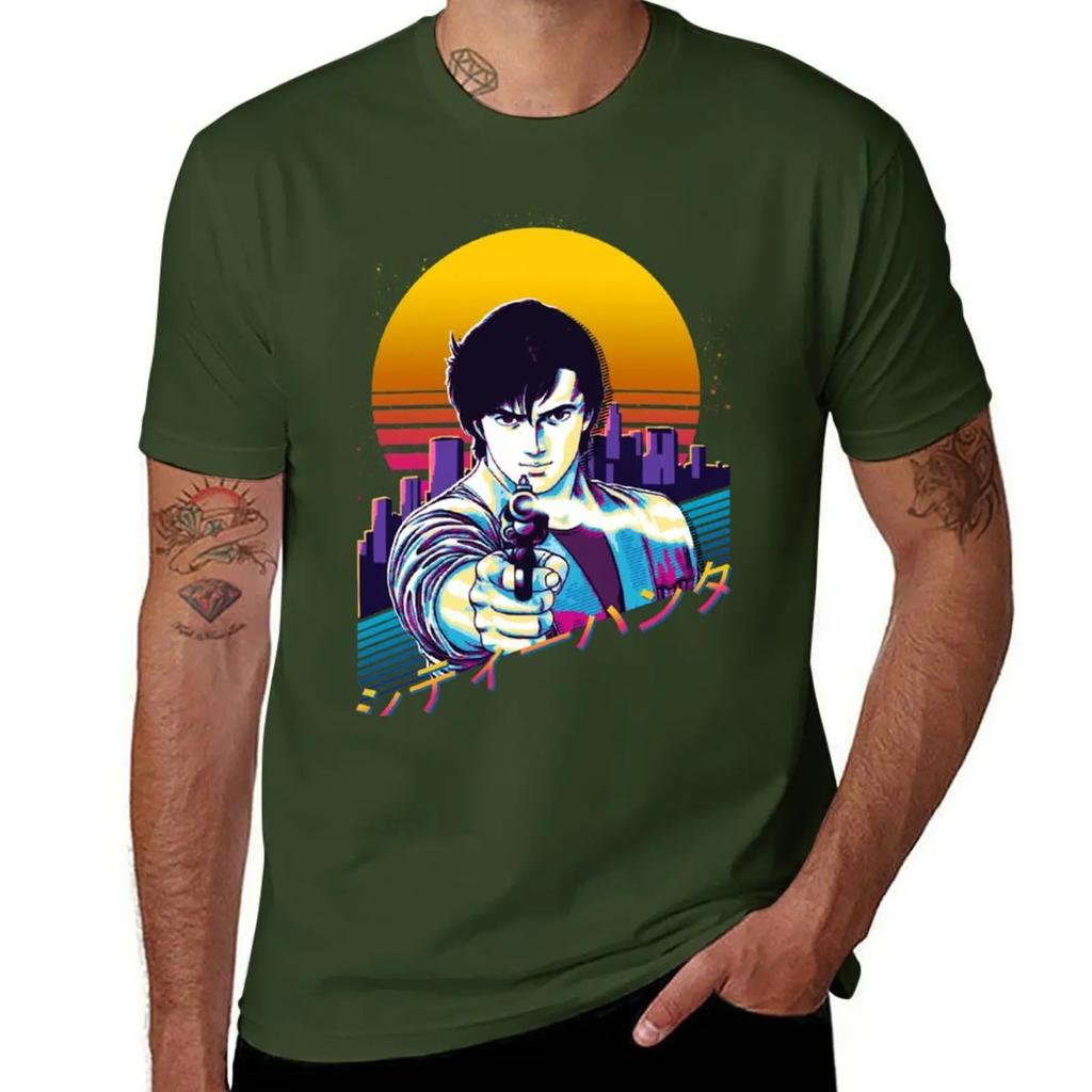 City Hunter - Ryo Saeba Retrowave Essential T-Shirt for a boy plus size tops funny t shirts for men